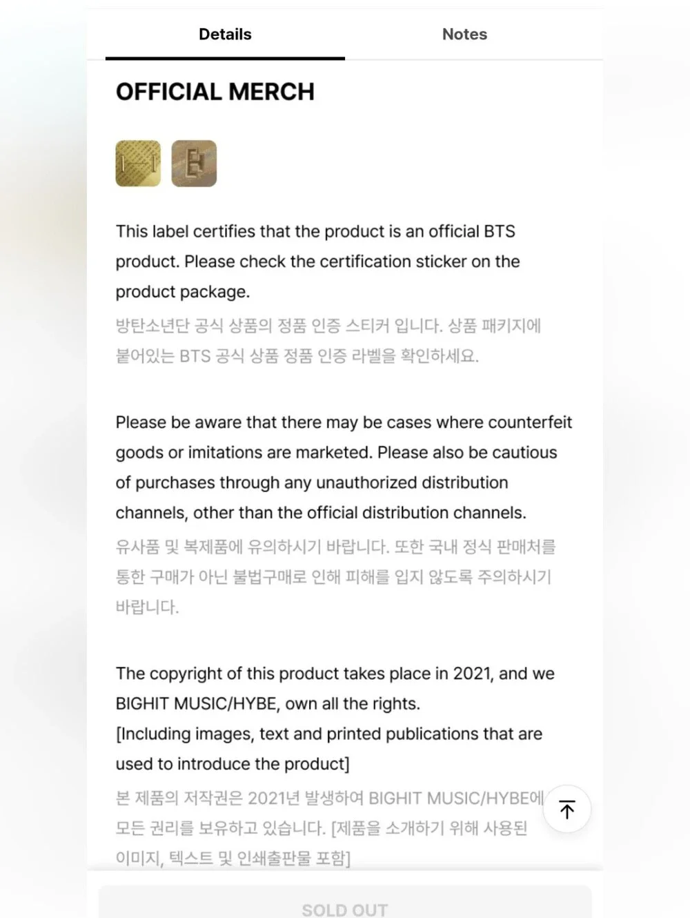 Official BTS Arirang T-Shirt Tour merch - Picture 4 of 12